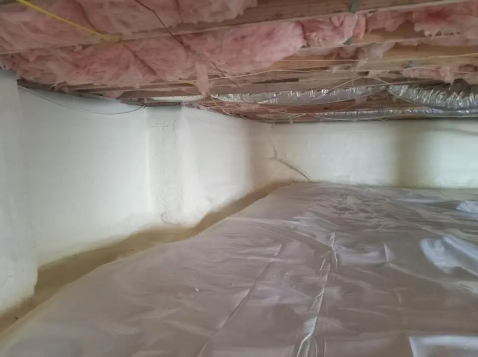 Crawl space encapsulation with closed-cell spray foam for Spray Foam Roofing in Greenville